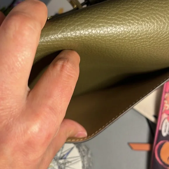 Michael Kors Olive Green Leather Chain Crossbody Bag - Picture 6 of 10